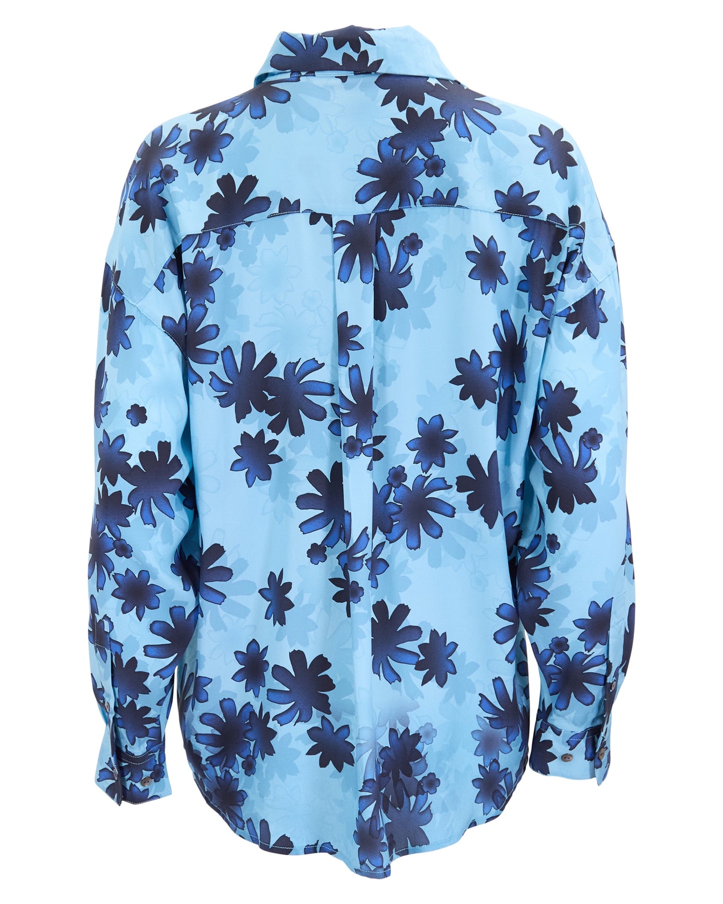 SOPHIE SILK OVERSIZED SHIRT - RAMBLA FLORAL TEAL