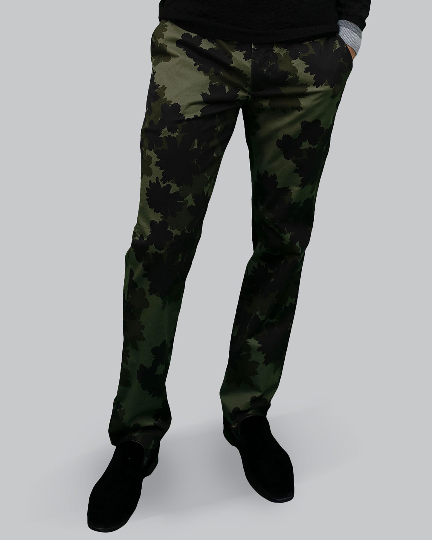 CHARLES SALERNO FLORAL PANT - SAGE