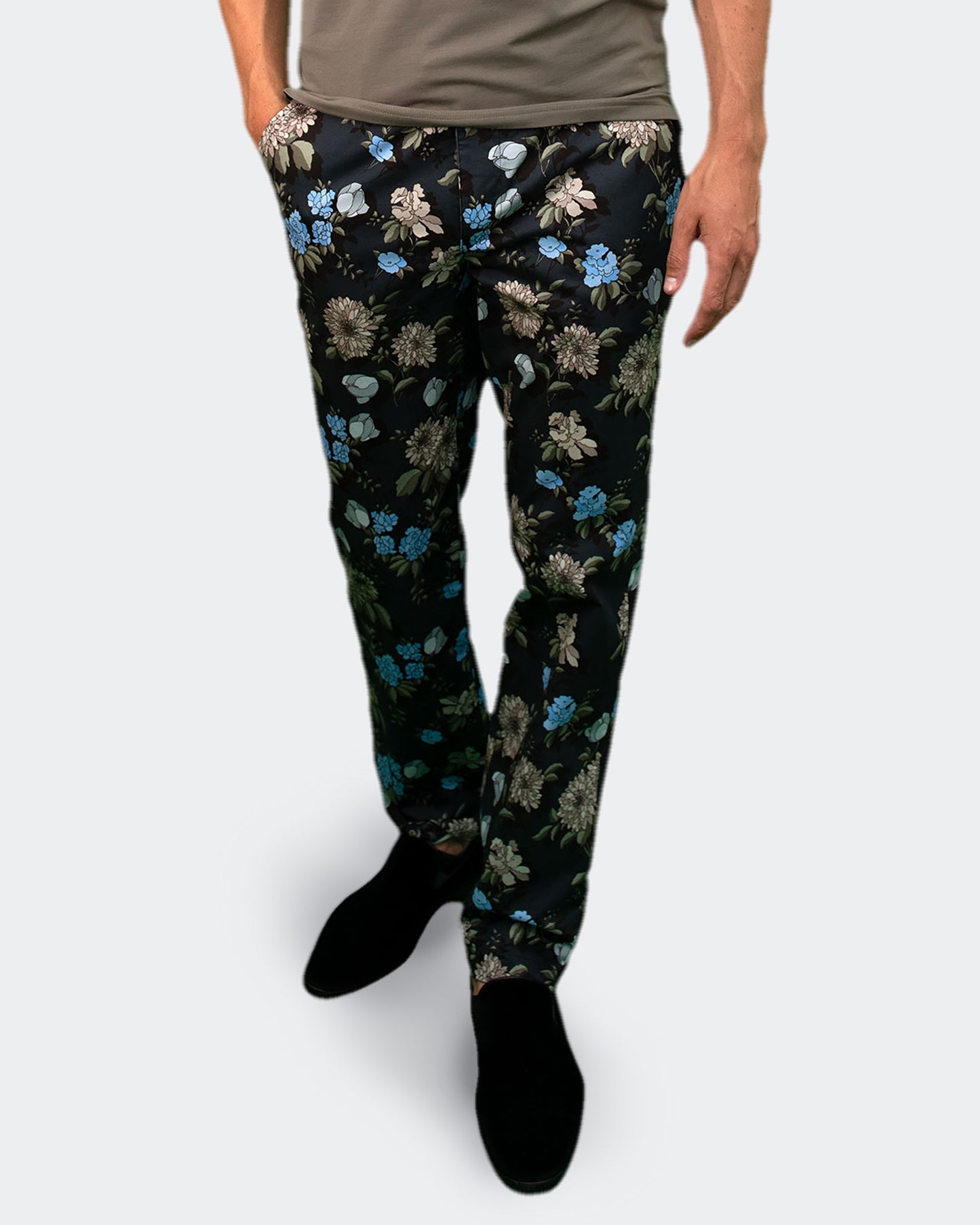 JACK AUGUSTUS FLORAL PANT - BLACK