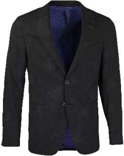 JAQUES BLACK EMBROIDERED WOOL BLAZER MEN'S WOOL BLAZER