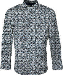 NORMAN TYROL ARCHES GREY MEN'S PRINTED COTTON LONG-SLEEVE SHIRT