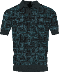 PILGRIM BLONS GEO BLACK MEN'S MERINO SILK CASHMERE POLO SWEATER