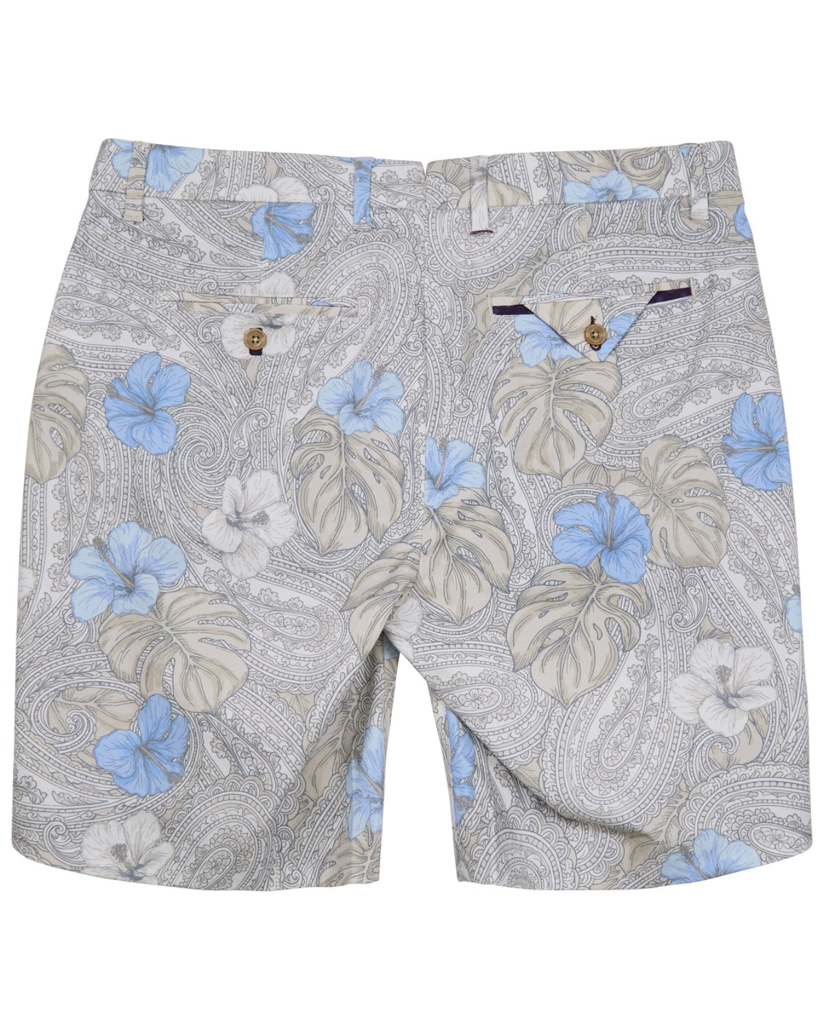 CLYDE TROPICAL PAISLEY NATURAL MENS FLAT FRONT SHORT