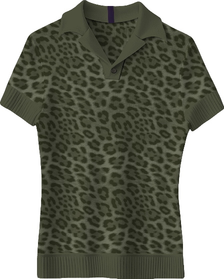 JESSICA LEOPARD SAGE WOMEN'S MERINO SILK CASHMERE SWEATER POLO
