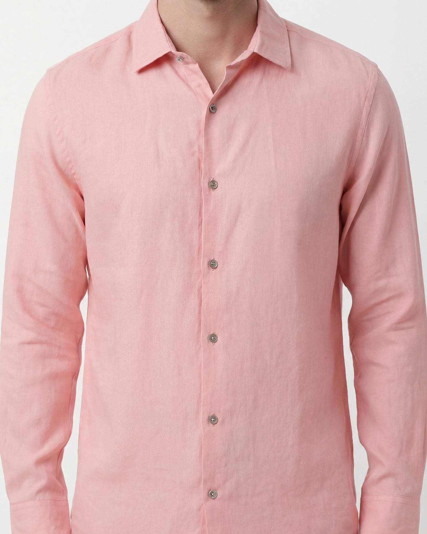 LIONEL LINEN BUTTON DOWN SHIRT - FRESH PINK