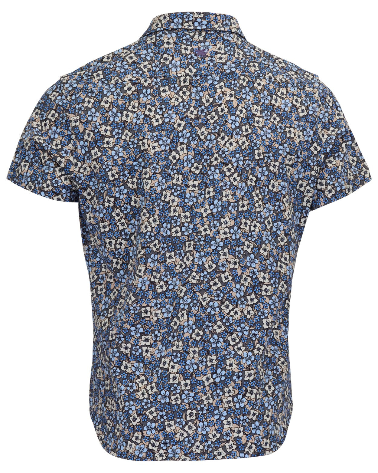 TODD FLORAL FIELD BLACK MENS KNIT SHIRT