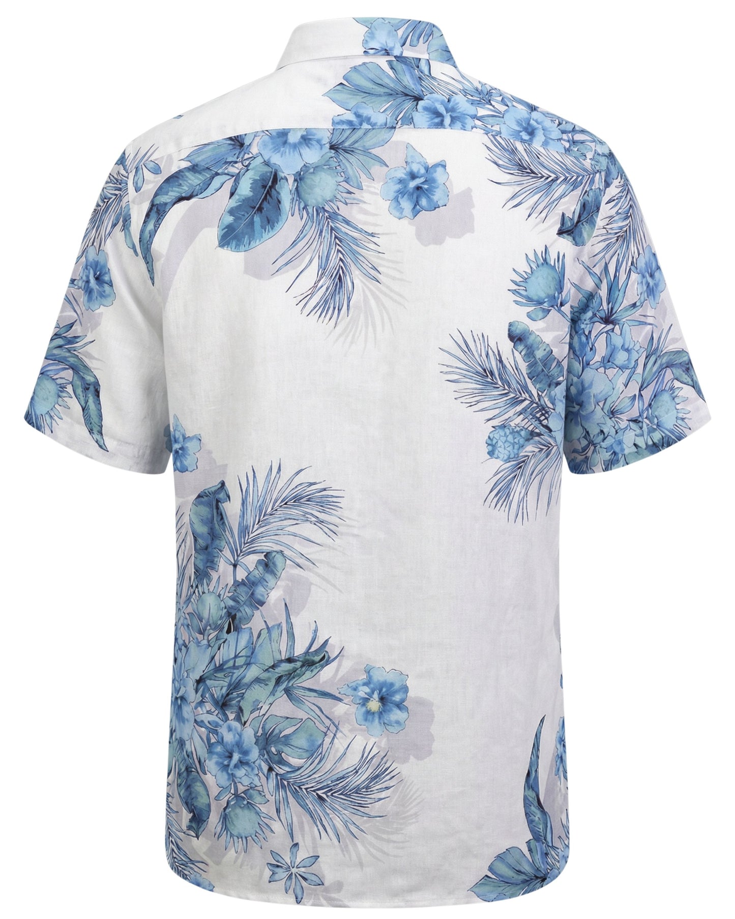 SERGIO MALI FLORAL WHITE MENS LINEN PRINTED SHIRT