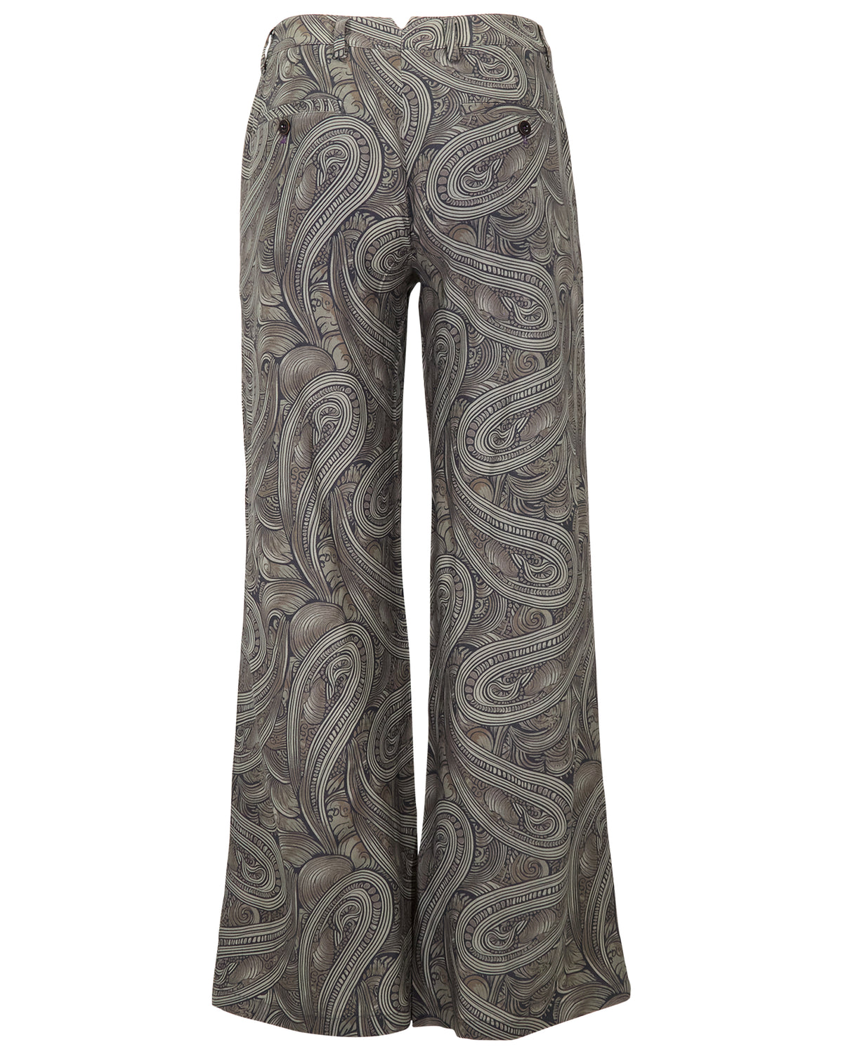 PHEOBE PAISLEY BADALONA SAGE WOMEN'S WOOL STRAIGHT-LEG PANT