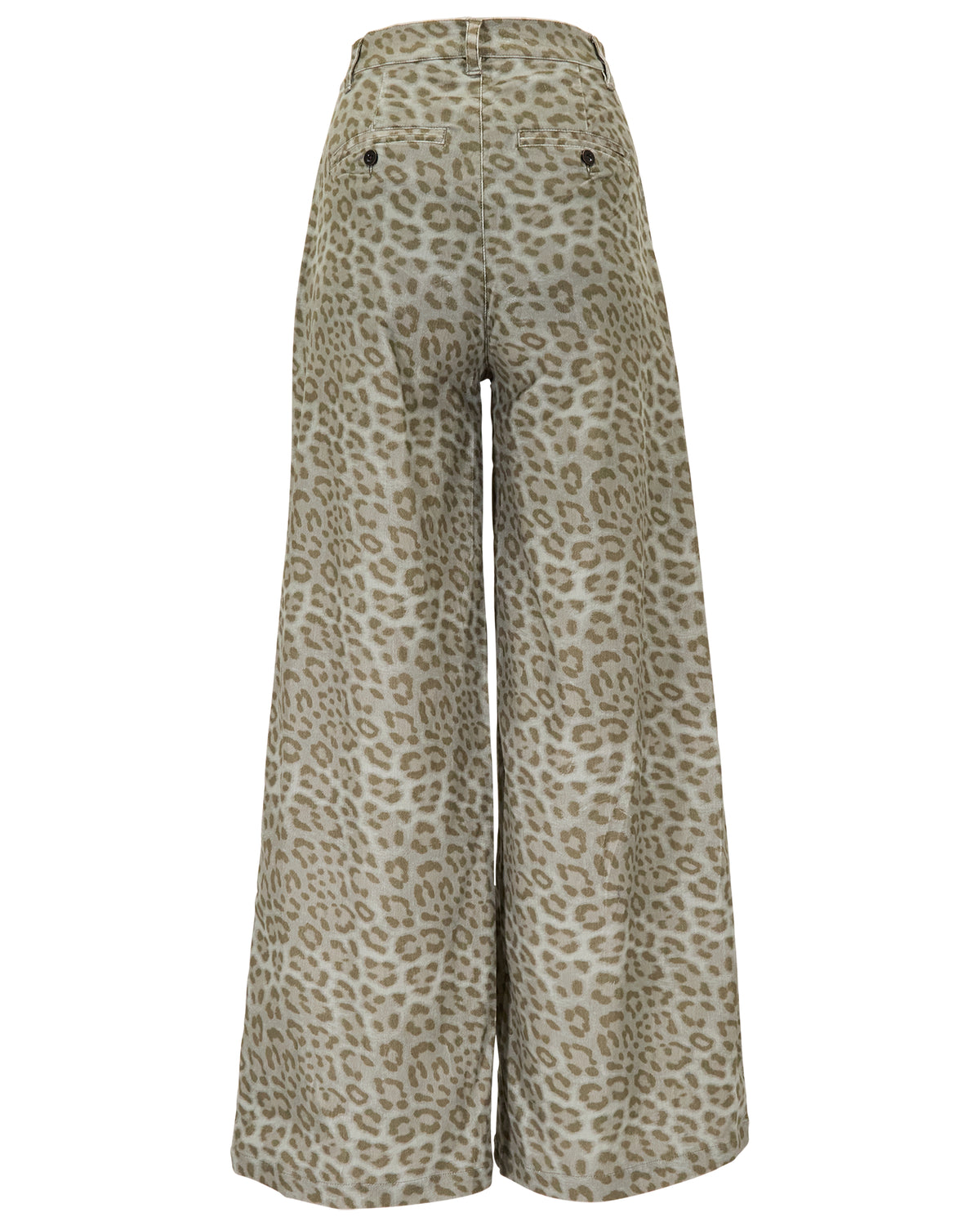 POPPY LEOPARD SAGE WOMEN'S VELVET HIGH-RISE PANT