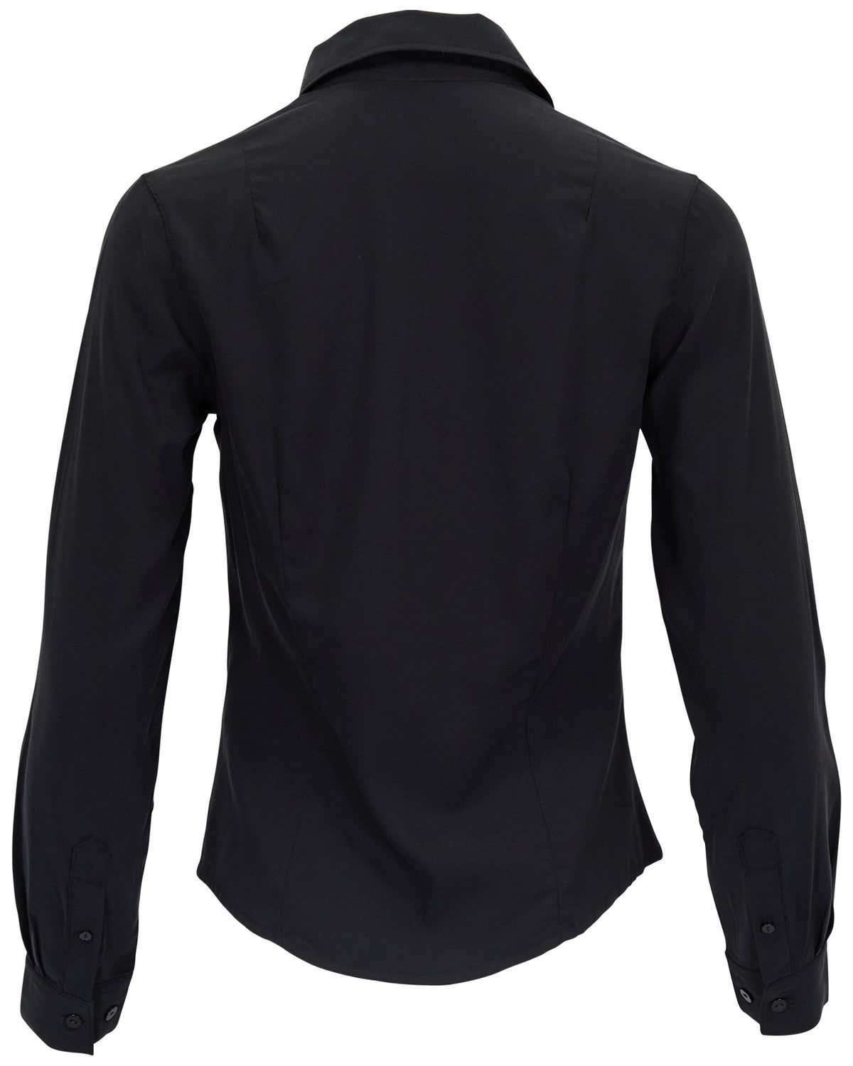 SUTTON BLACK WOMEN'S STRETCH SILK LONG-SLEEVE SHIRT