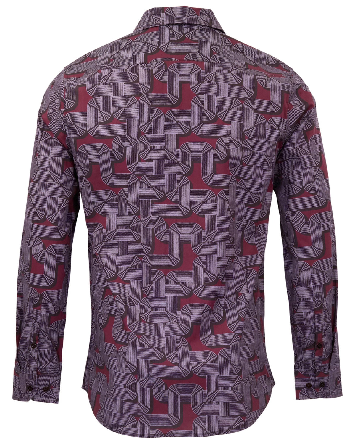 NORMAN BLONS GEO PORT MEN'S PRINTED COTTON LONG-SLEEVE SHIRT