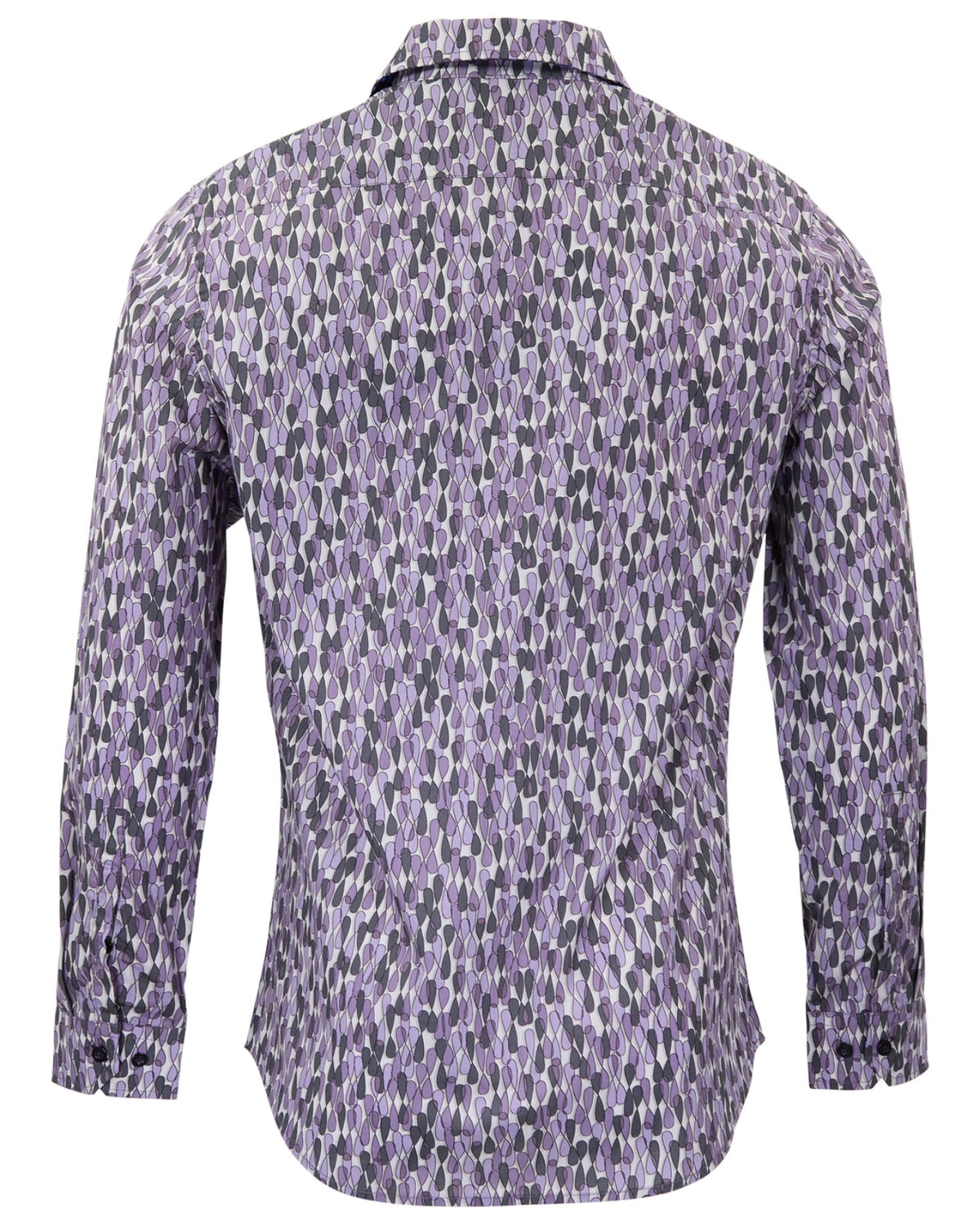NORMAN SLALOM AUBERGINE MEN'S PRINTED COTTON LONG-SLEEVE SHIRT