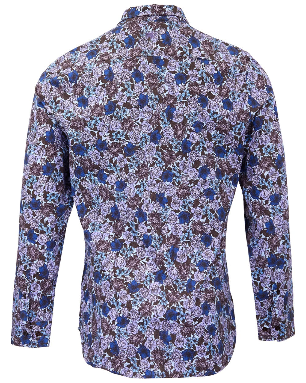SIMON TERNBERG FLORAL BROWNIE MEN'S STRETCH JERSEY LONG-SLEEVE SHIRT