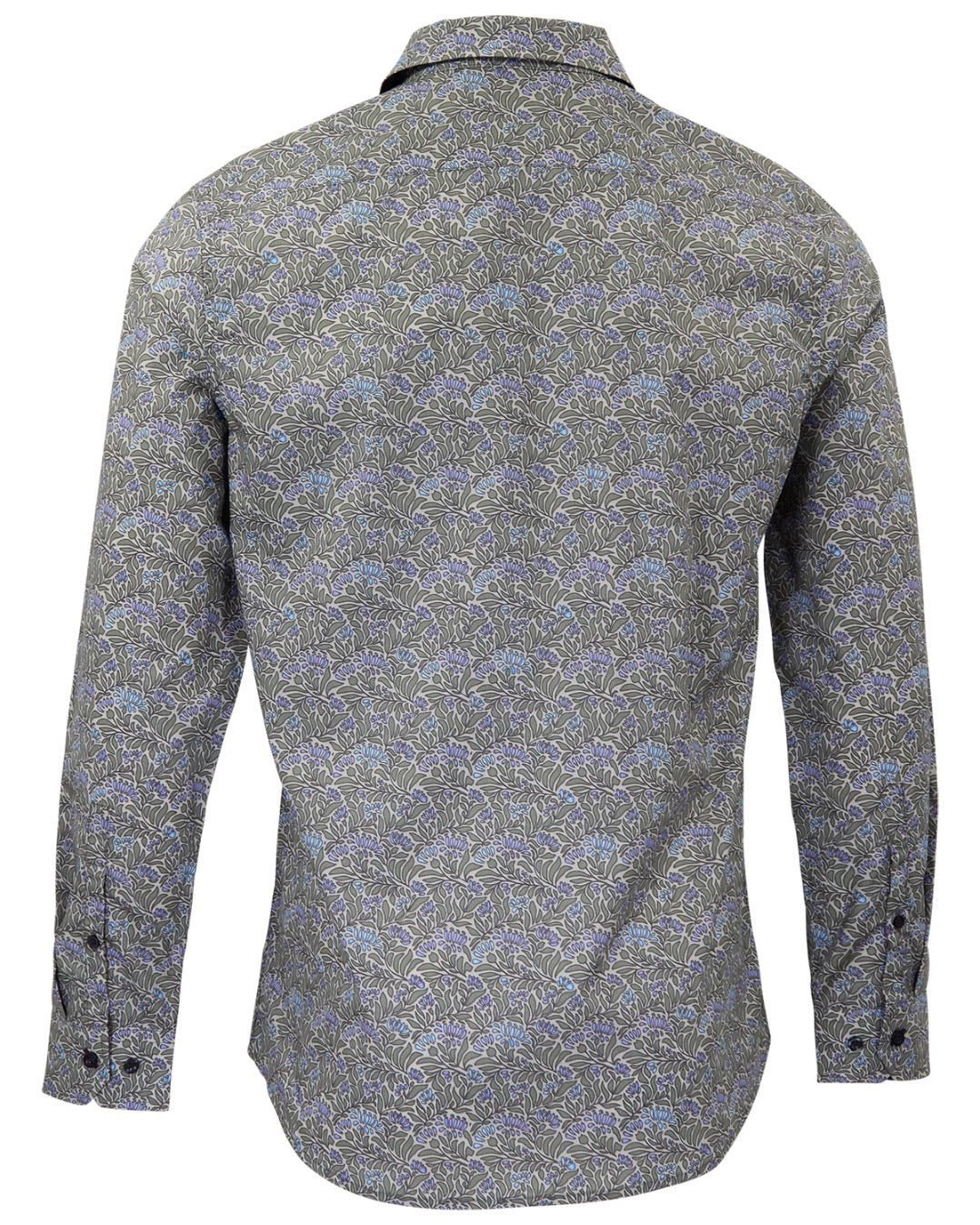 NICOLI LOEBEN FLORAL SAGE MEN'S PRINTED COTTON LONG-SLEEVE SHIRT