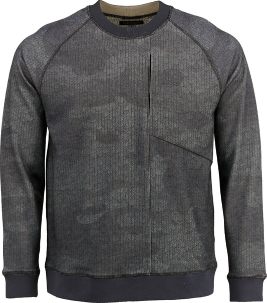 Jameson Double Face Knit Chevron Camo Grey Sweater