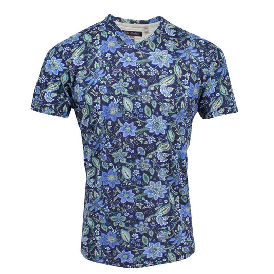 Maze Floral Canvas Navy