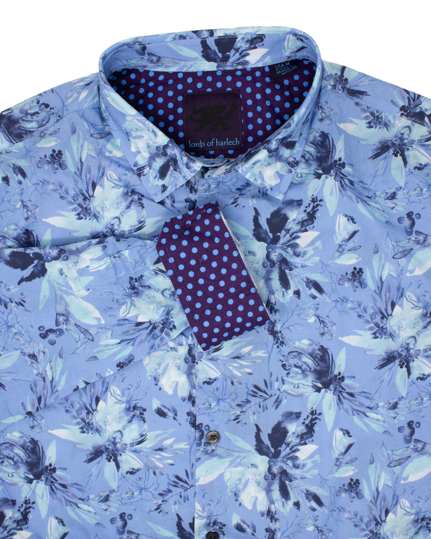 Norman Watercolor Floral Blue Shirt