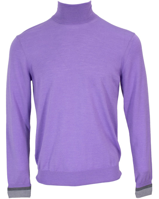 RONALD MERINO TURTLENECK SWEATER IN LAVENDER