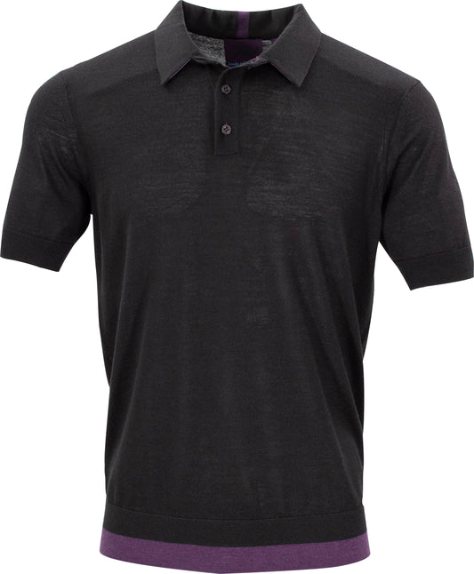 PILGRIM POLOSHIRT - SCHWARZ