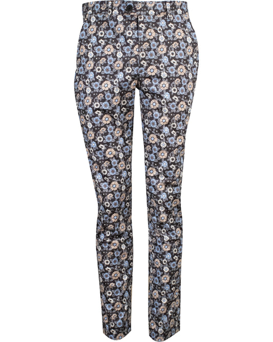 JACK LUX GROOVY BLOEMIGE BROEK - GRIJS