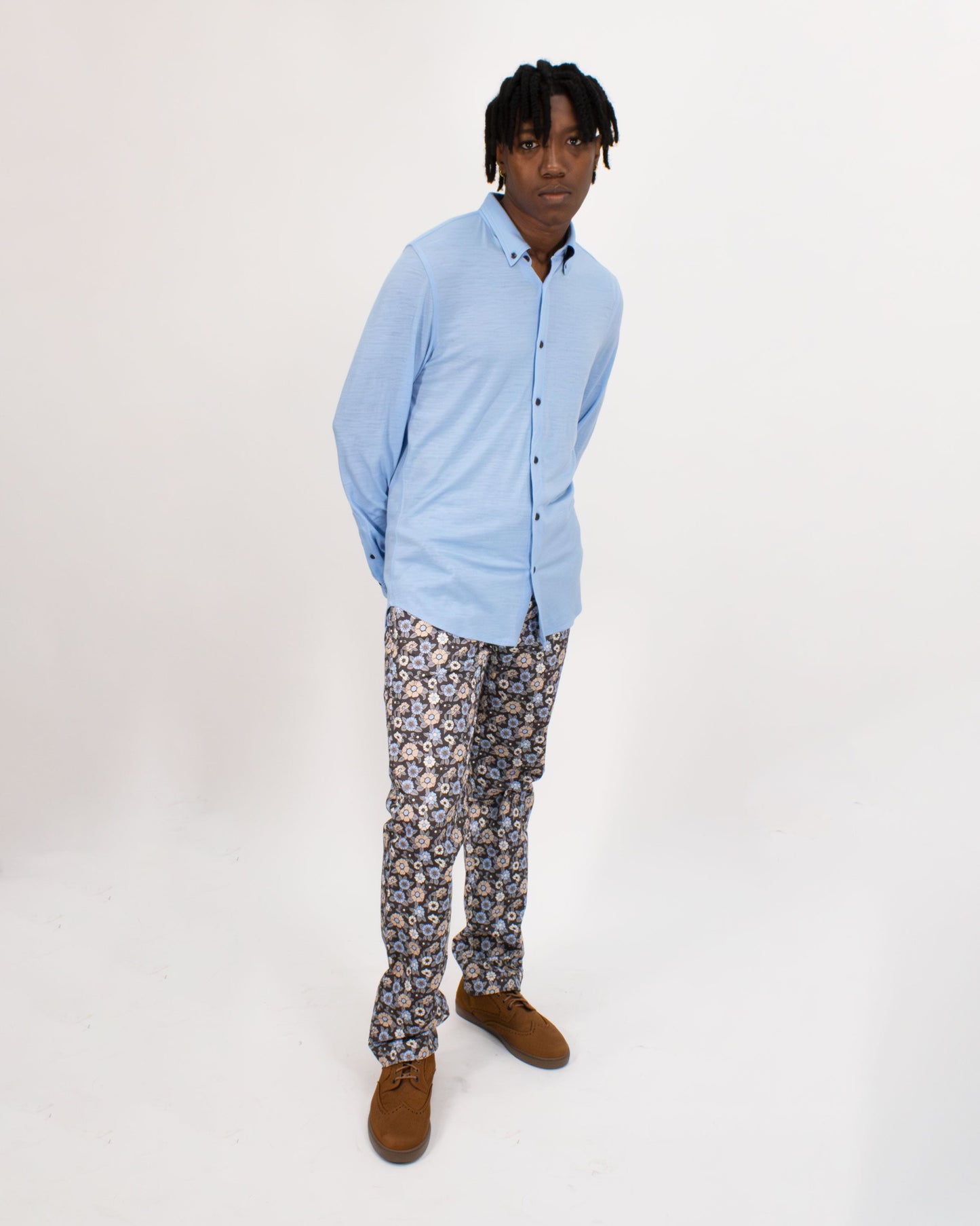 JACK LUX GROOVY BLOEMIGE BROEK - GRIJS