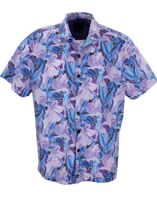 RALPH FLORAL HAZE CAMP SHIRT IN LAVENDER
