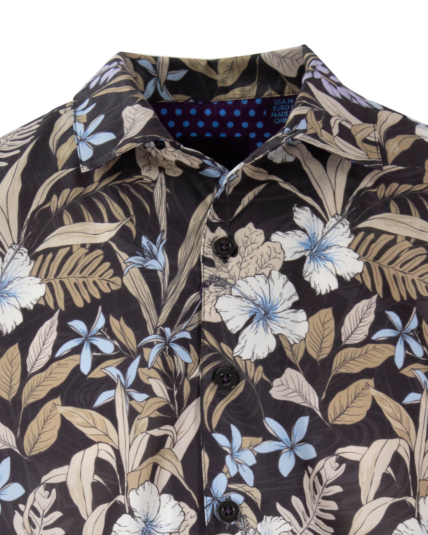 RALPH SWIRL FLORAL CAMP SHIRT IN BLACK