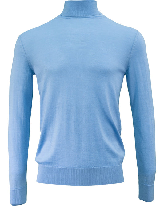 RONAN MERINO TURTLENECK SWEATER - SKY