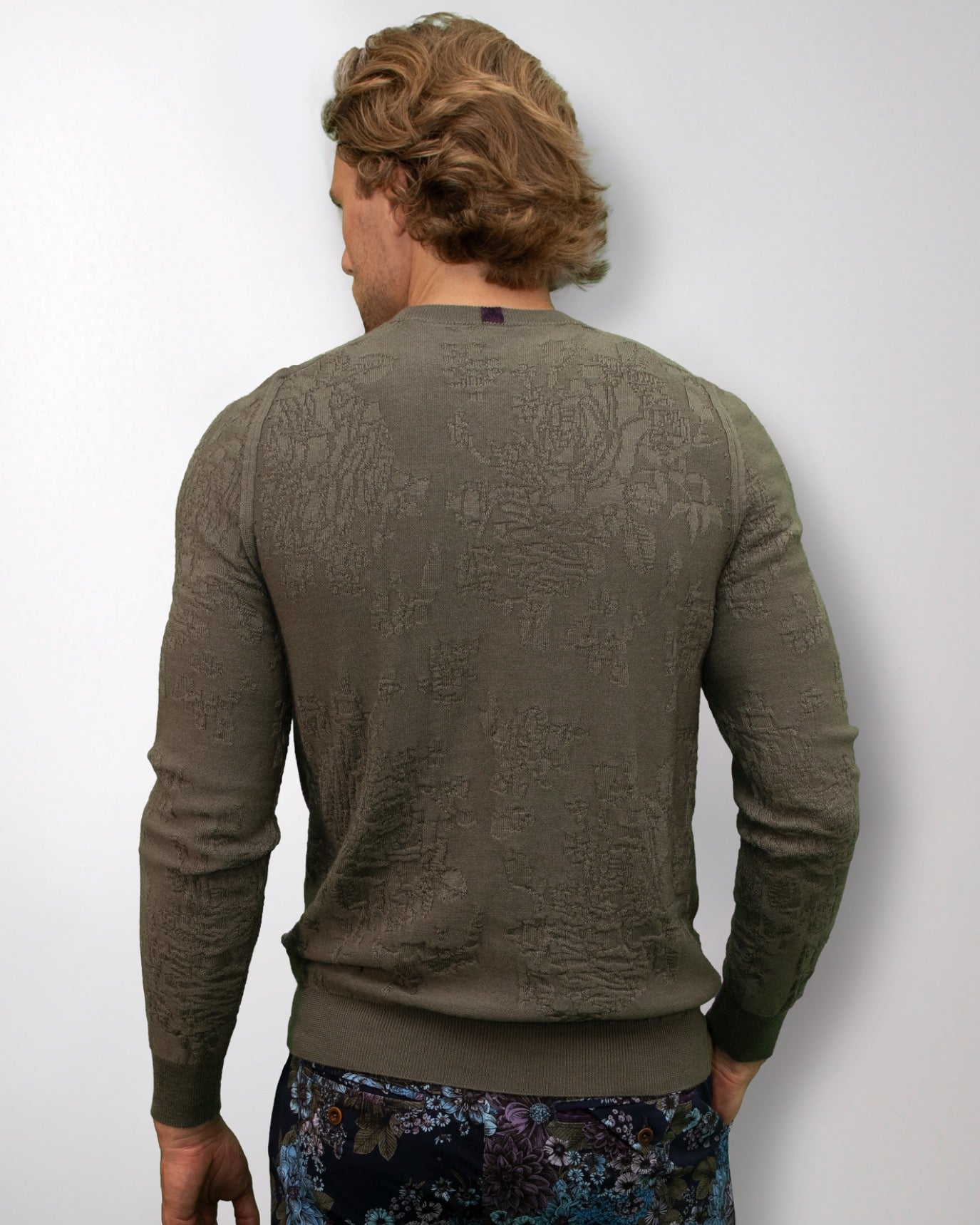 COLE FULLY FASHIONED MERINO CREWNECK SWEATER - SAGE
