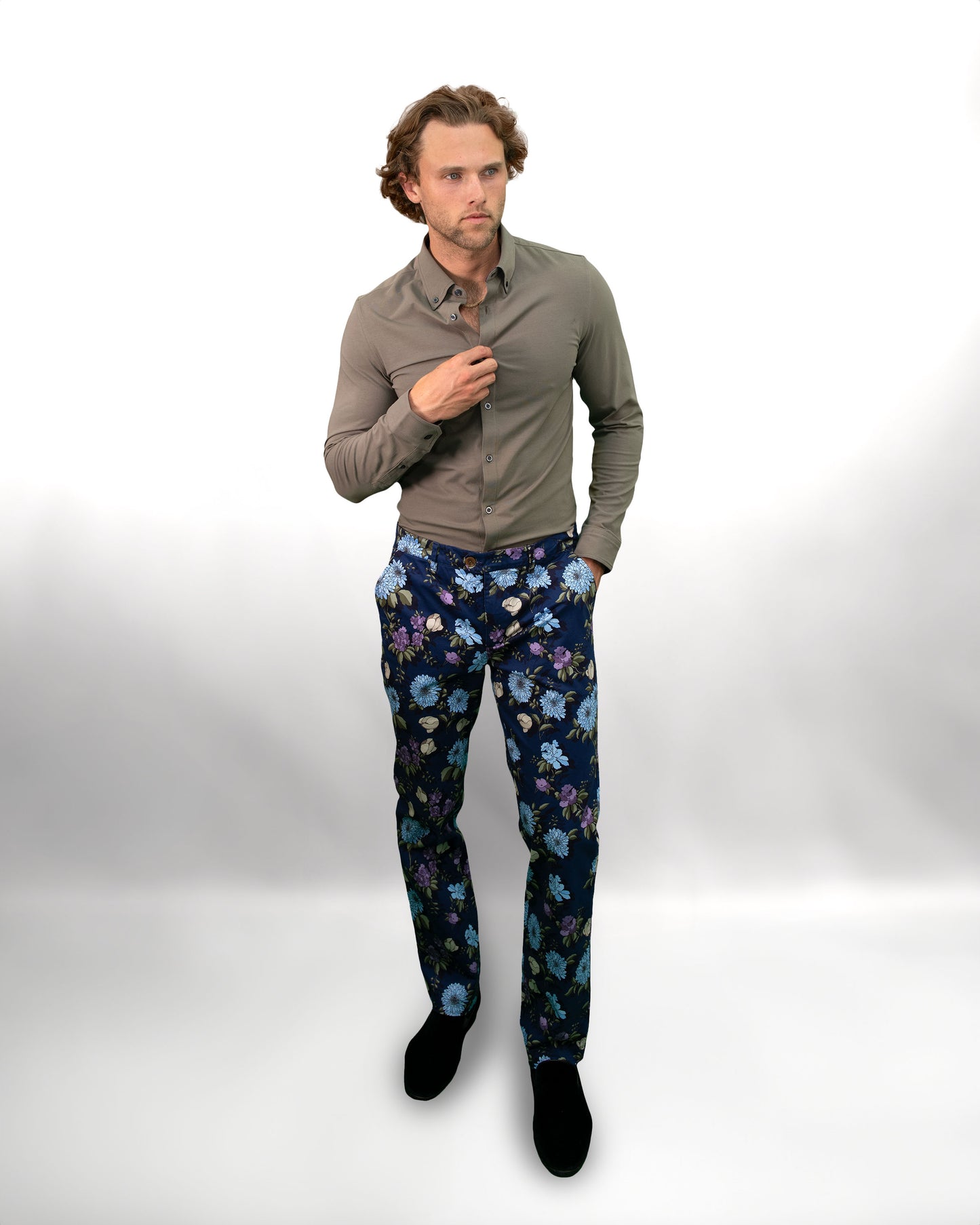 JACK AUGUSTUS FLORAL PANT - NAVY
