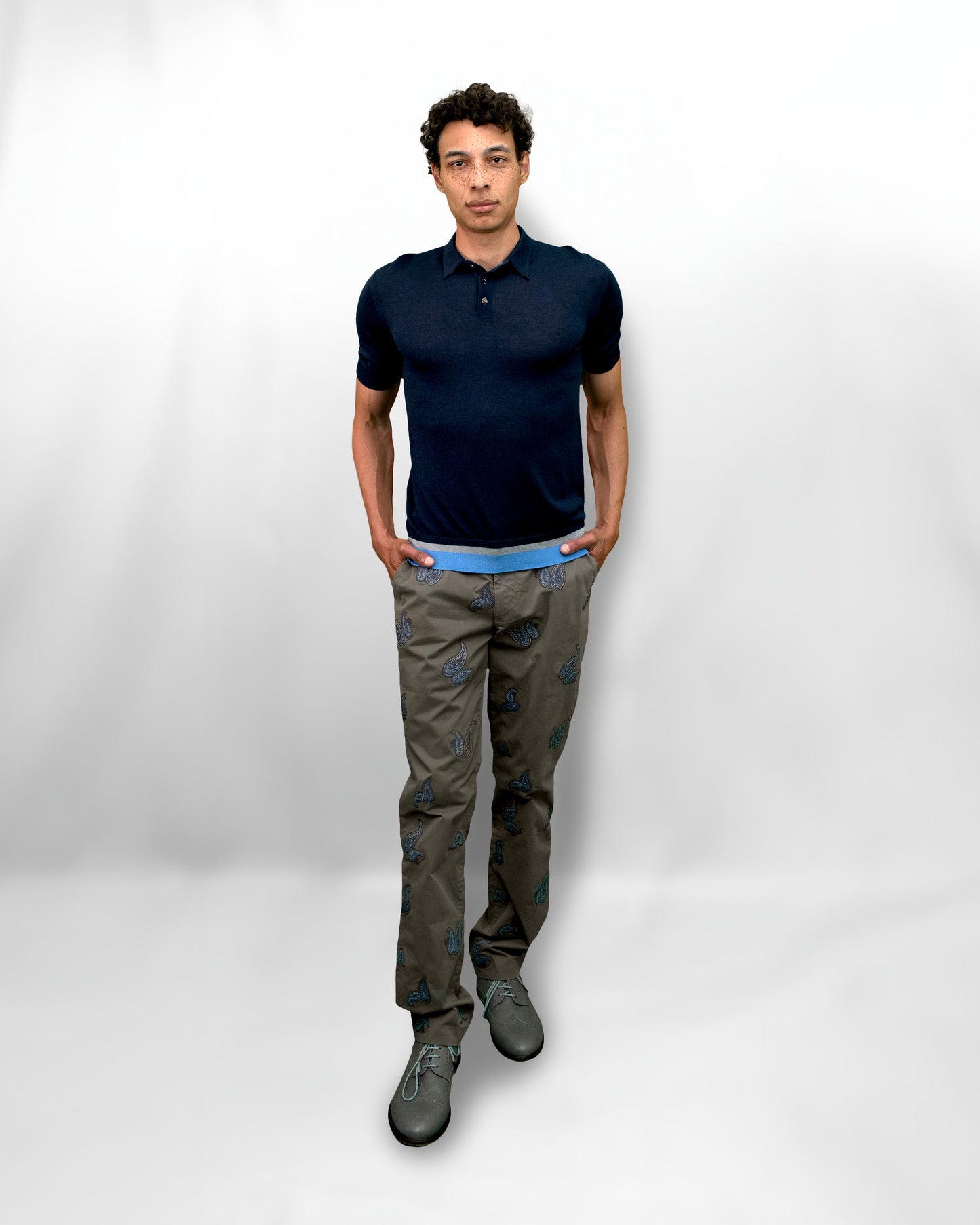 CHARLES HOSE MIT PAISLEY-STICKEREI - MOOS