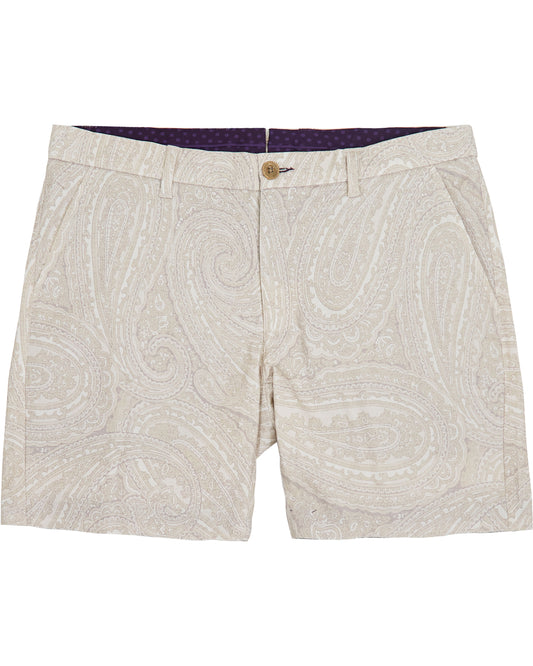 CLYDE WILD PAISLEY OXFORD SHORT -  IVORY