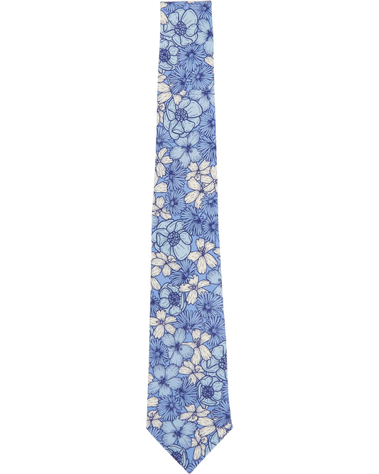 TADDEO DENSE FLORALMERINO TIE -  BLUE