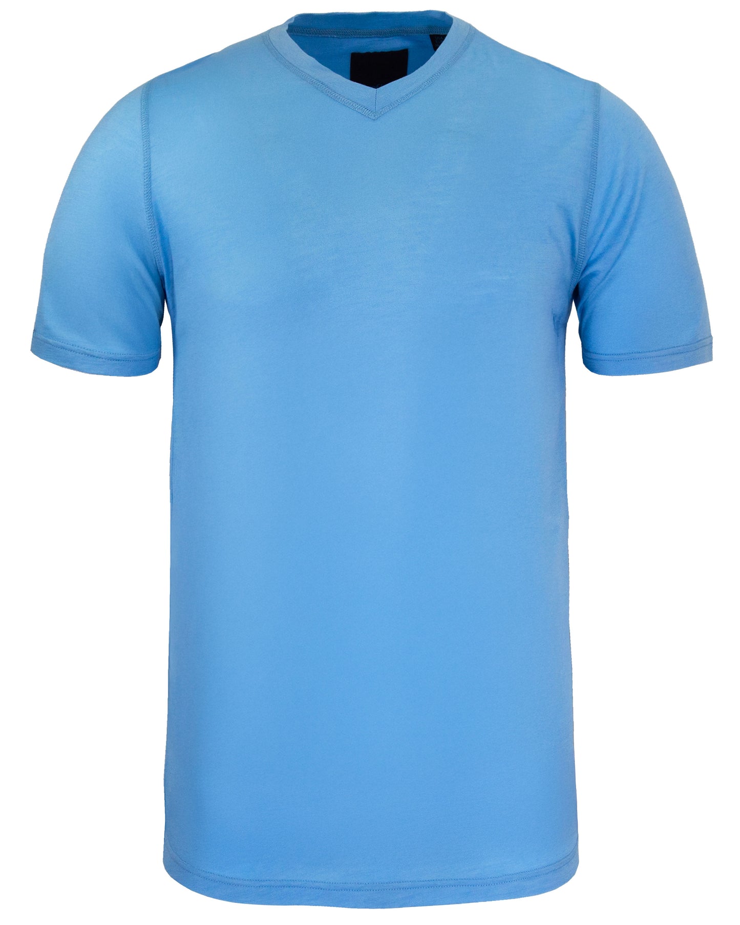 VICTOR V-NECK MERINO SHIRT IN BLUE