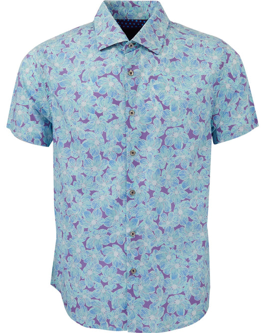 GEORGE ALLOVER FLOWERS HEMD - MINZ