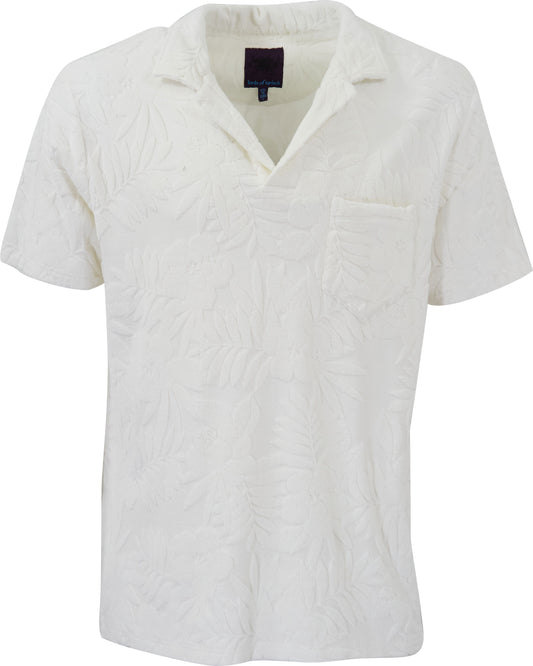 JOHNNY FARM BLOEMENHANDDOEK POLOSHIRT - WIT