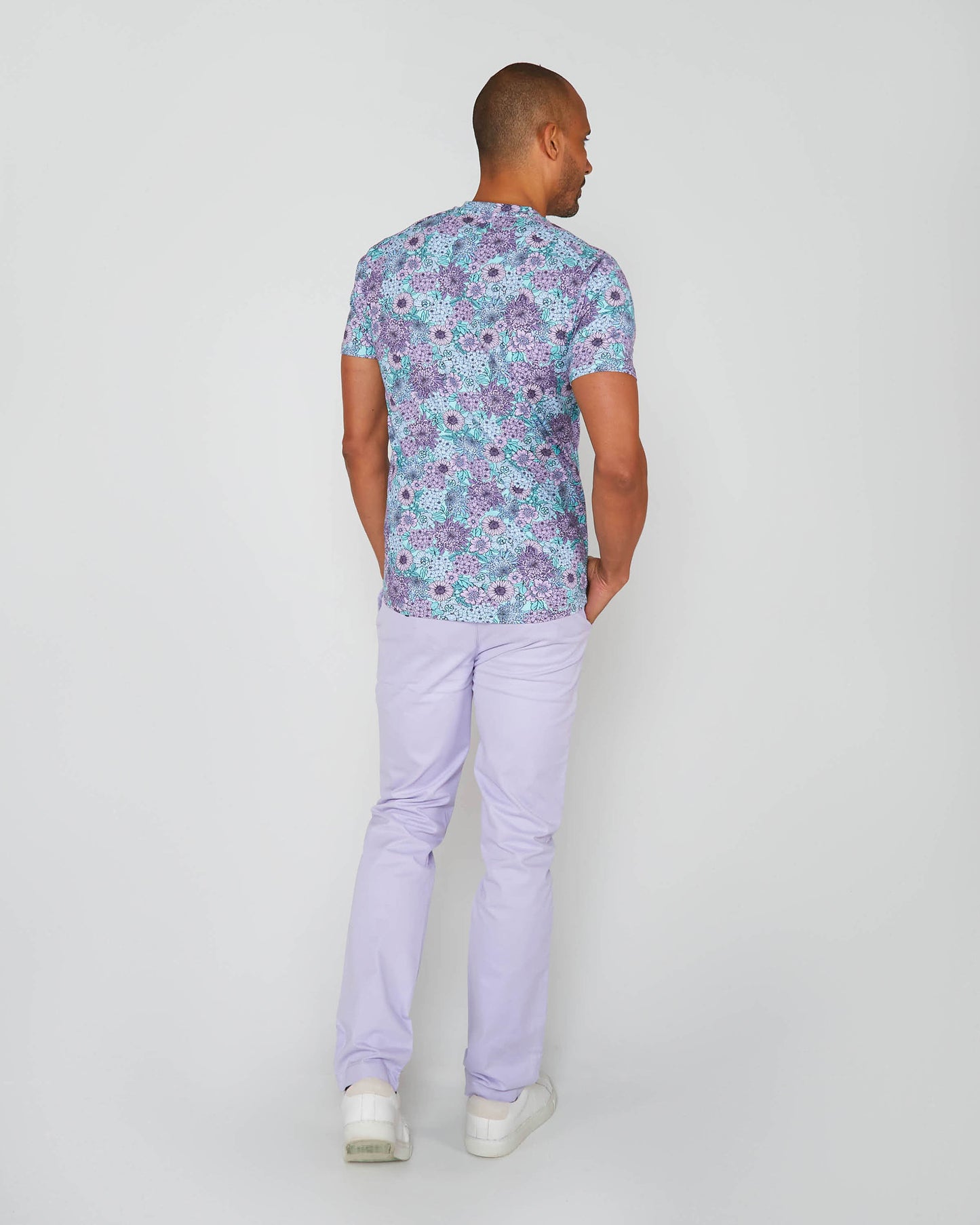MAZE GARDEN PARTY V-NECK TEE -SPEARMINT