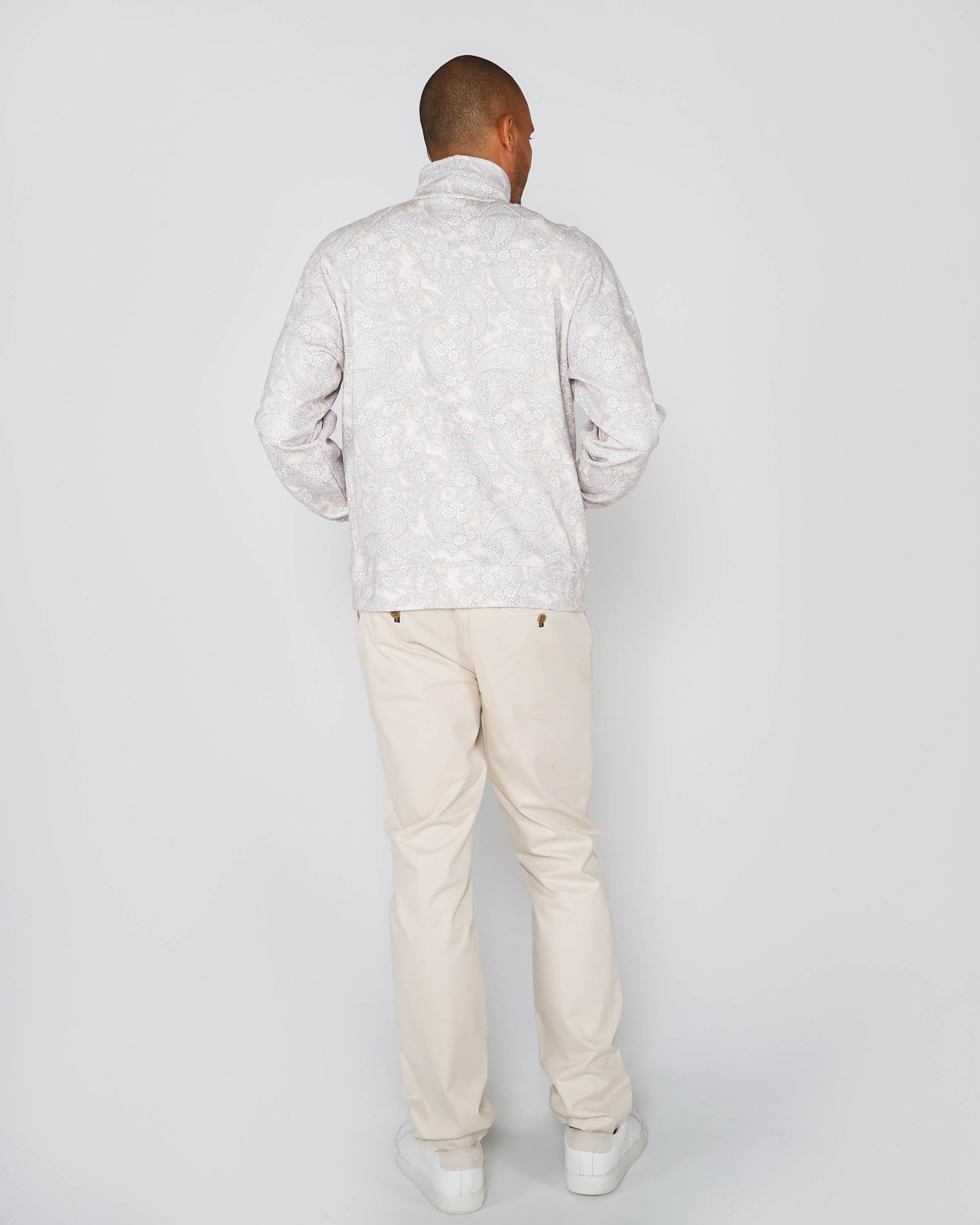 NEVILLE PAISLEY ROMANCE FULL-ZIP JACKET -  IVORY