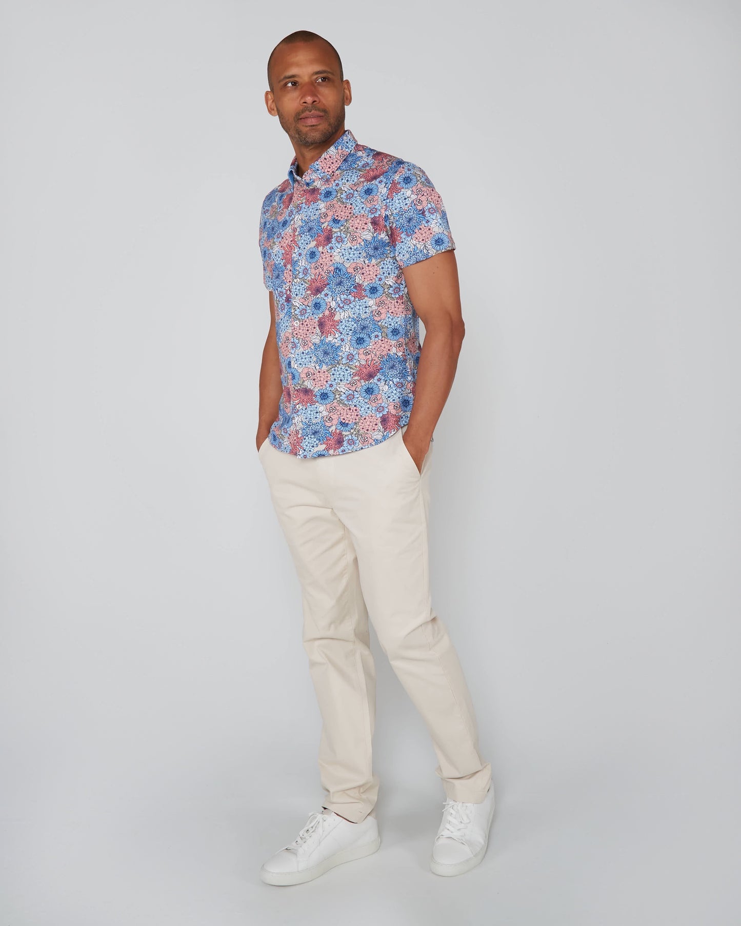 TODD GARDEN PARTY KNIT SHIRT - PINK