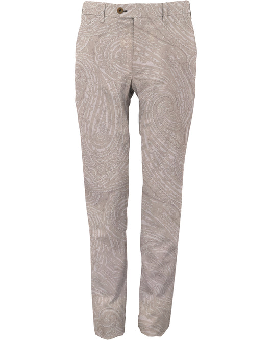 PAXTON WILD PAISLEY OXFORD TAILORED WOOL PANT - IVORY