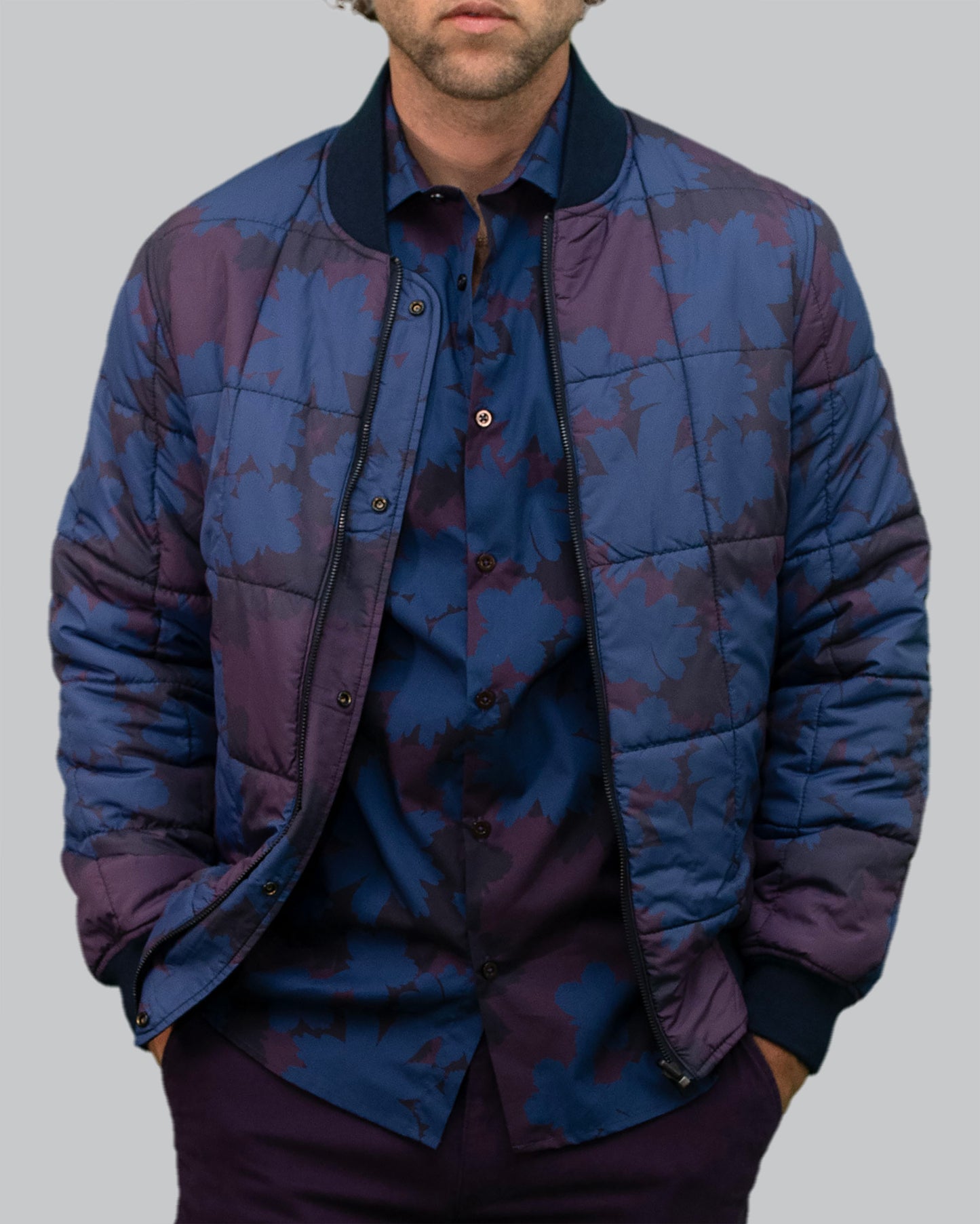 JENKIN REVERSIBLE BLOUSON JACKET - NAVY