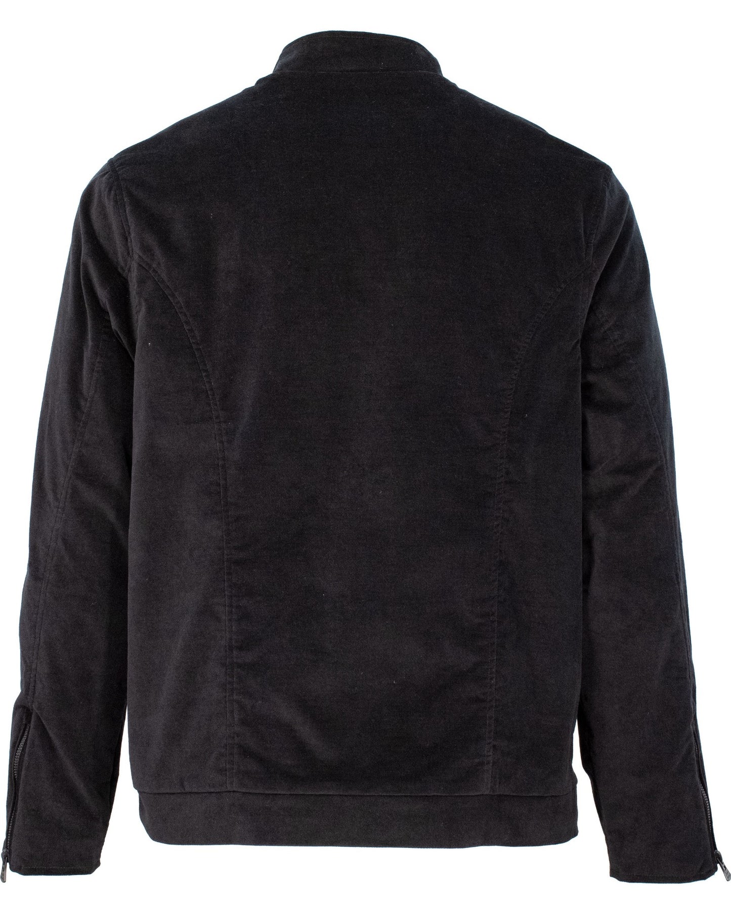 DEAN STRETCH VELVET BIKER JACKET - BLACK