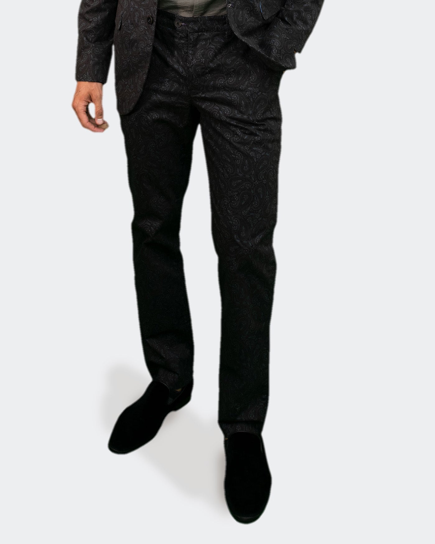 JACK PERUGIA PAISLEY PANT - BLACK