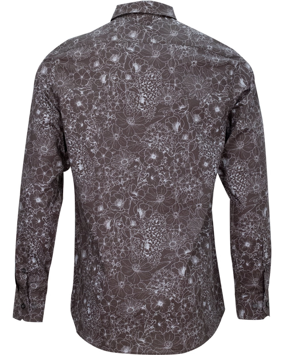 NIGEL OUTLINE FLORAL SHIRT - BLACK