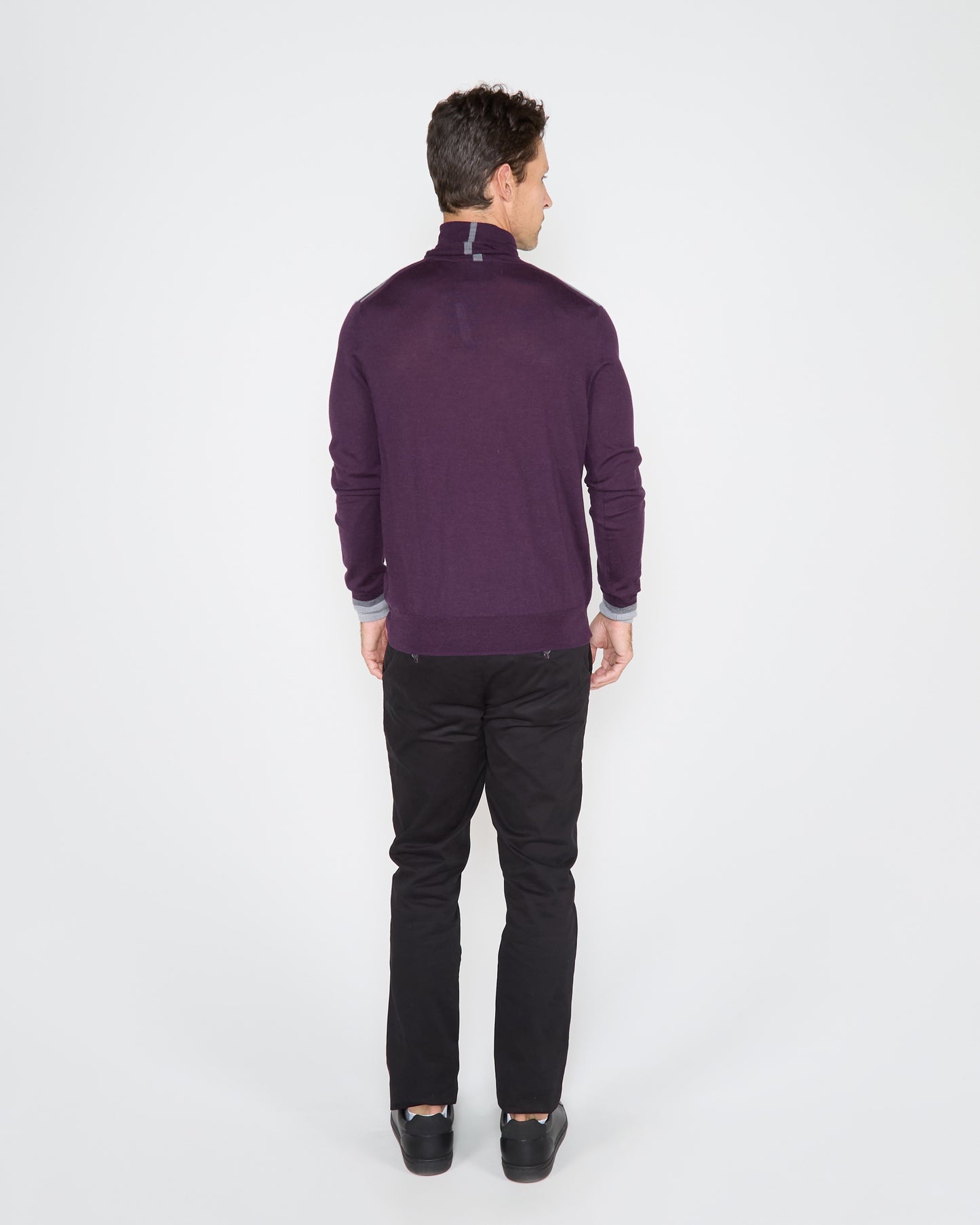 RONALD MERINO TURTLENECK SWEATER - PLUM