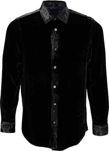 NED VELVET SHIRT - BLACK