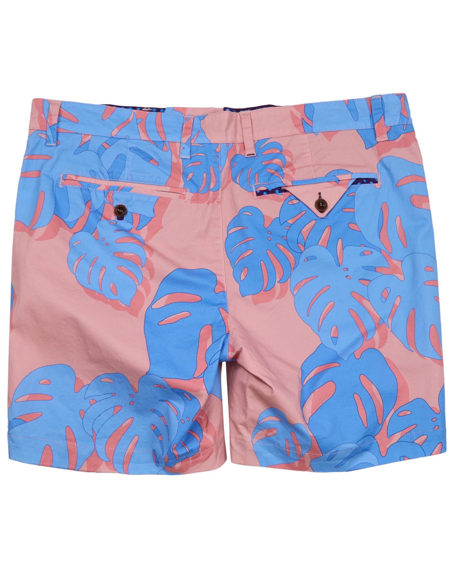 EDWARD MONSTERA FLORAL CORAL MENS FLAT FRONT SHORT