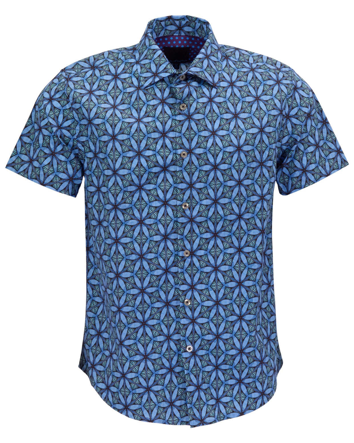 GEORGE TRIBAL BLUE MENS PRINTED SHIRT