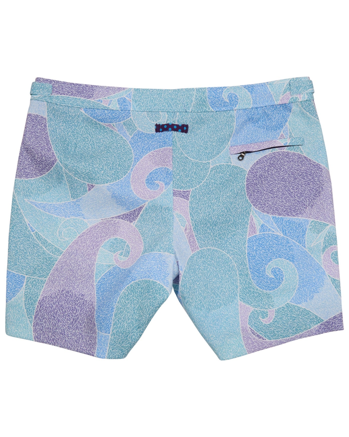POOL GRAIN PAISLEY TEAL MENS TAILORED SWIM SHORT