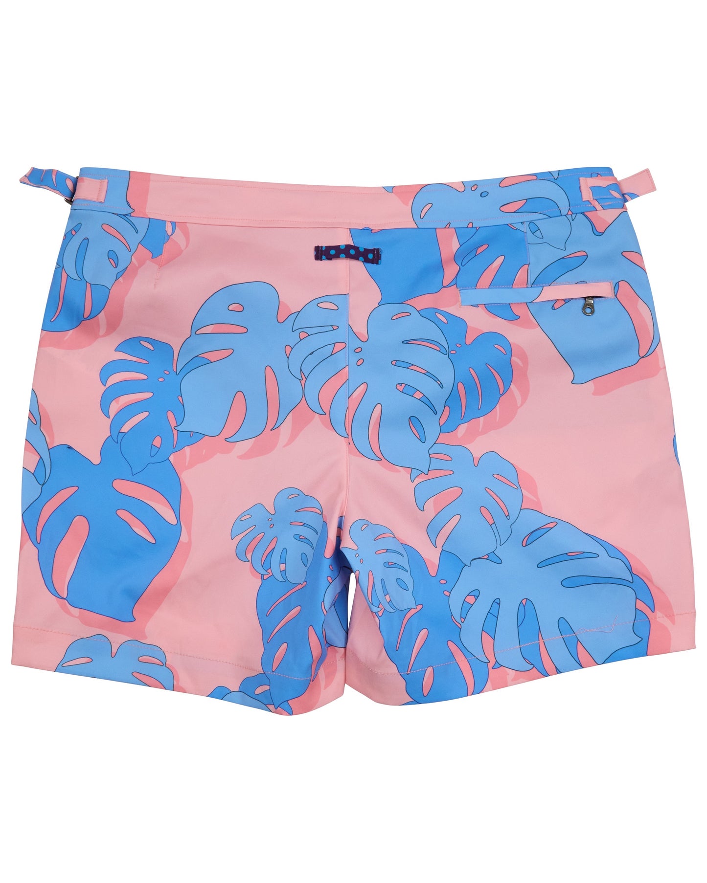 POOL MONSTERA FLORAL CORAL TAILORED MENS SWIM SHORT